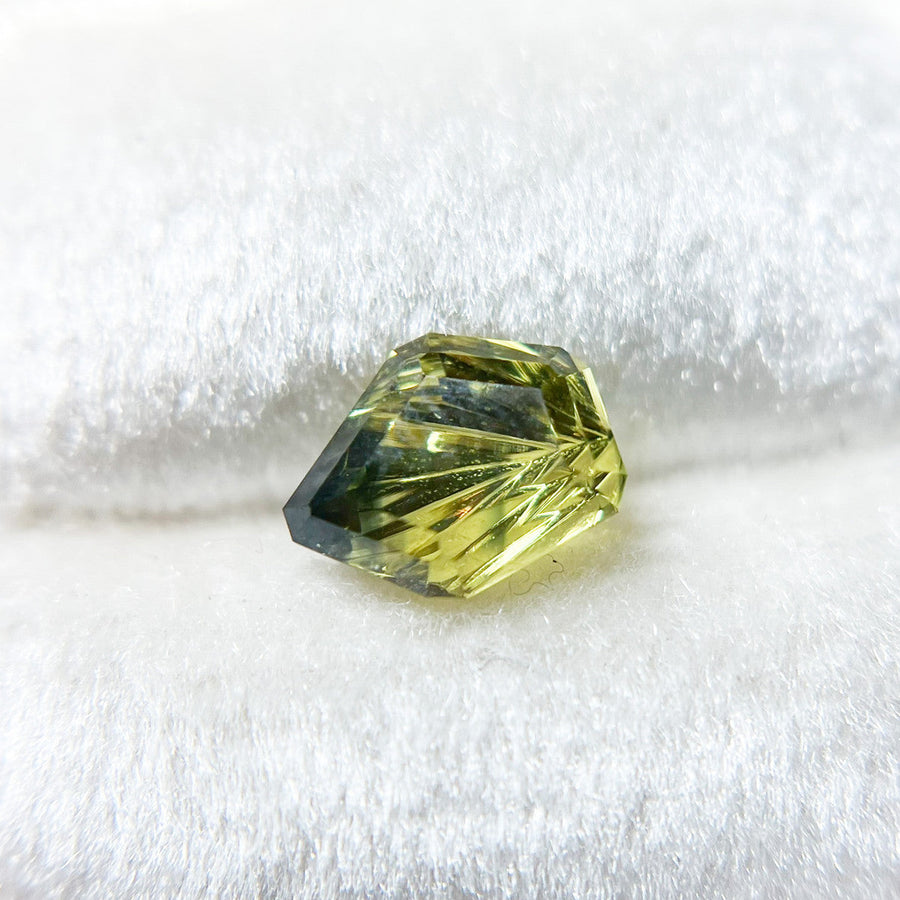 Parti Color Teal Lime Australian Sapphire Freeform Dreamscape™ Cut by John Dyer