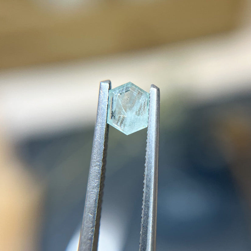 Minty Blue Hexagonal Cut Montana Sapphire