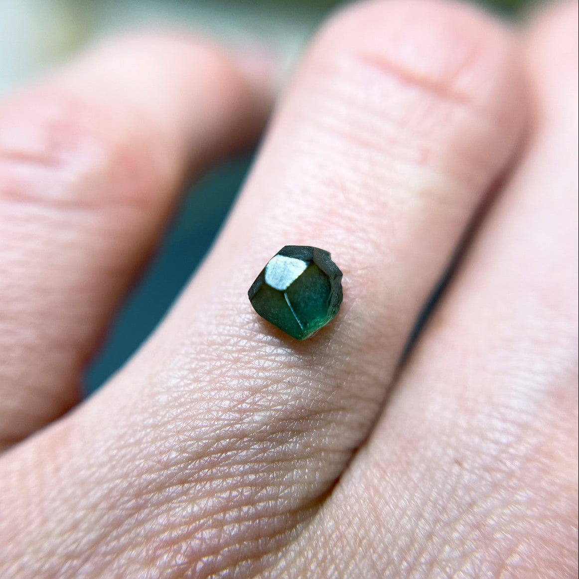 Organically Faceted Deep Green Australian Sapphire