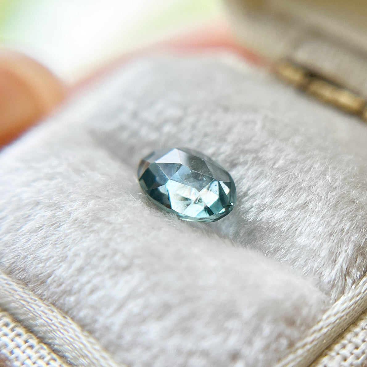 Teal Oval Rose Cut Montana Sapphire