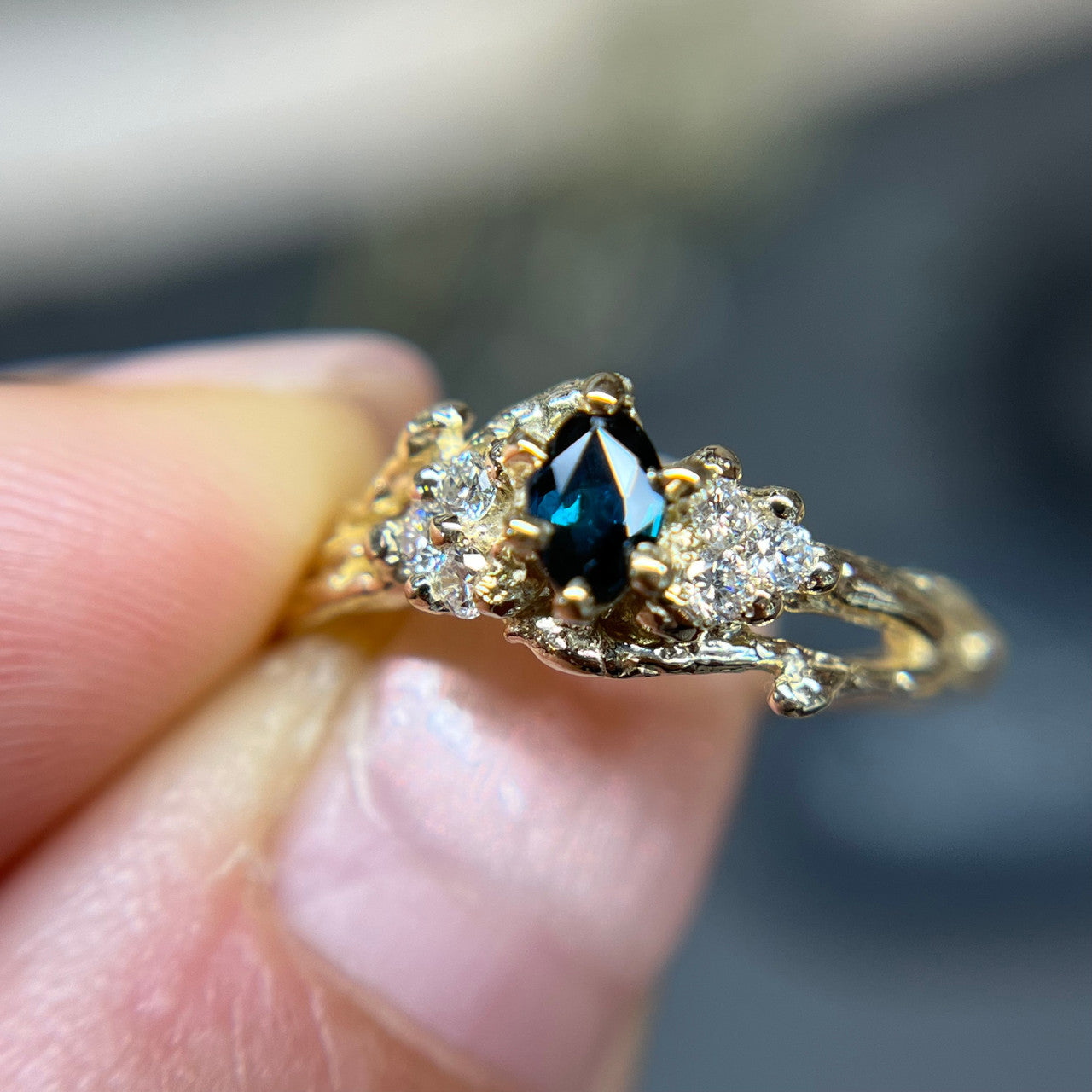 OOAK - Feyre Marquise Cut Sapphire Ring