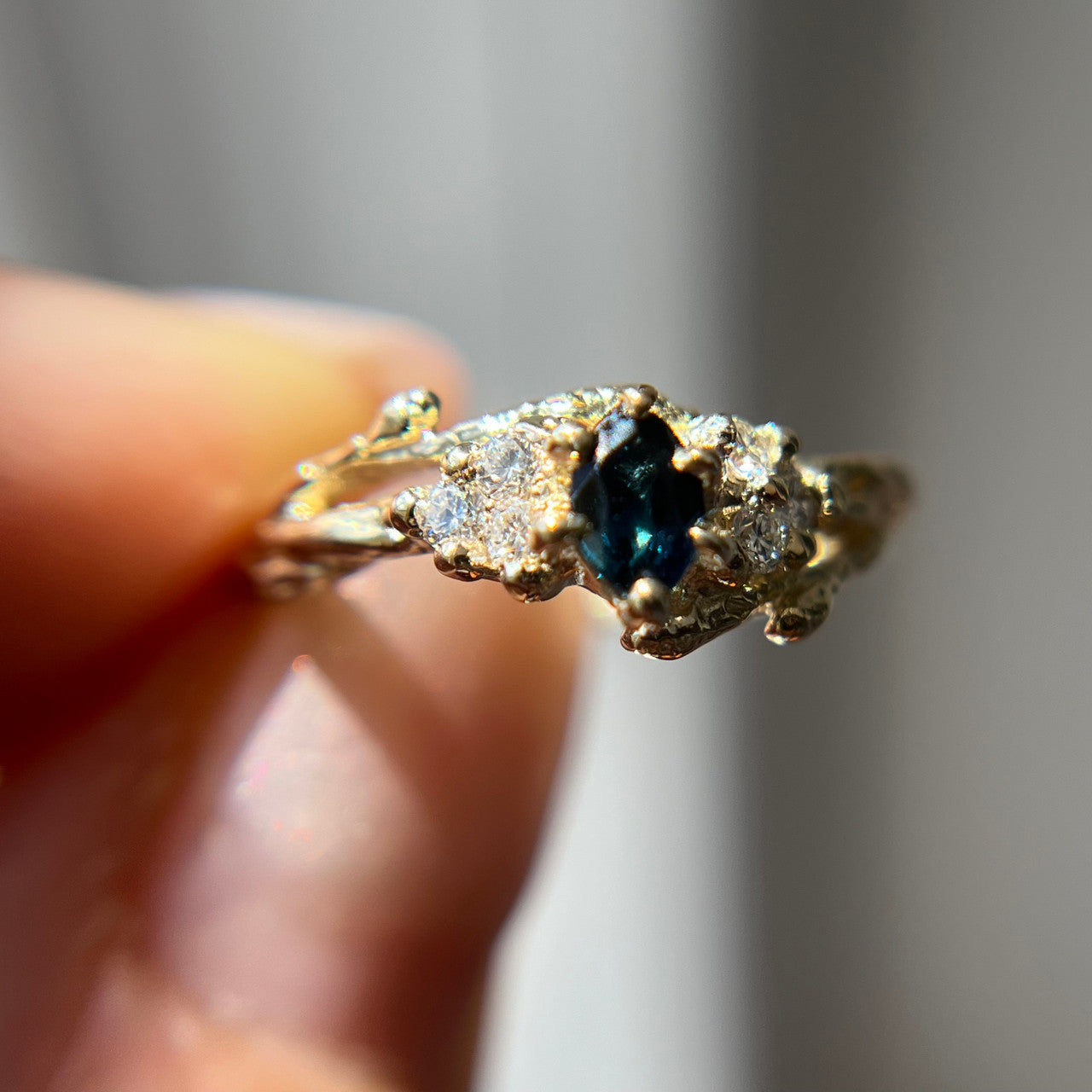 OOAK - Feyre Marquise Cut Sapphire Ring