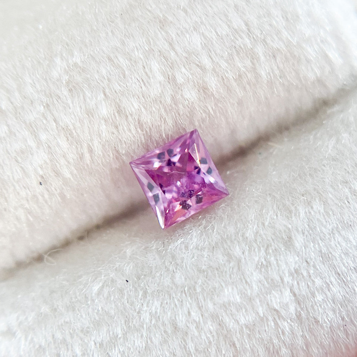 Princess Cut Pink Ceylon Sapphire