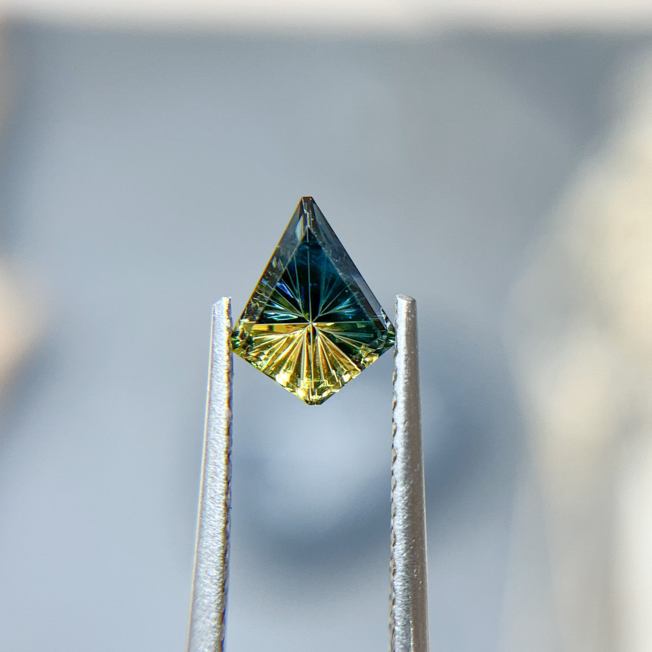 Parti Color Teal Lime Sapphire Starbrite™ Cut by John Dyer