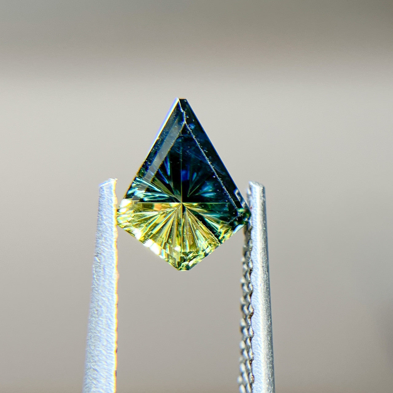 Parti Color Teal Lime Sapphire Starbrite™ Cut by John Dyer