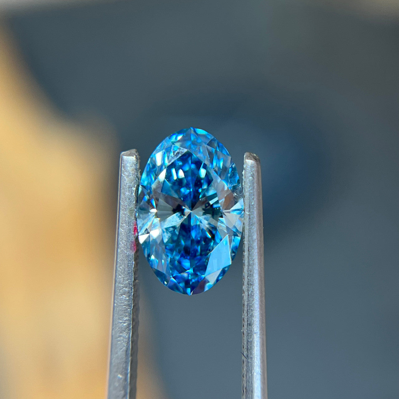 Oval Fancy Vivid Blue Lab Grown Diamond | Loose Gemstone