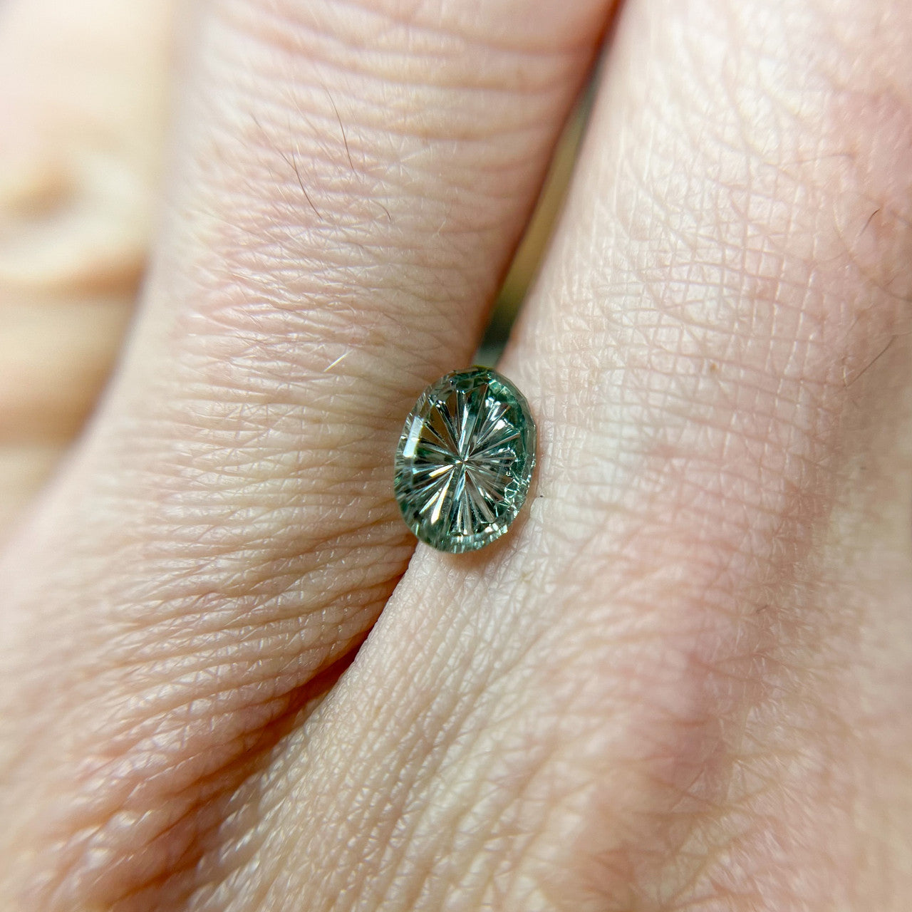 Oval Blue Green Montana Sapphire StarBrite™ Cut by John Dyer