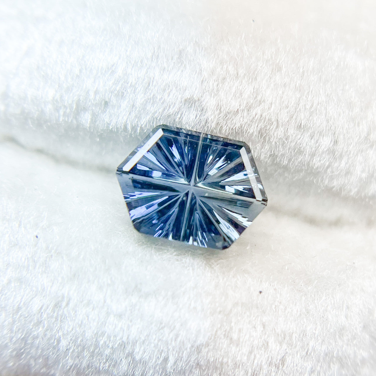Brilliant Teal Blue Hexagon Sapphire StarBrite™ Cut by John Dyer