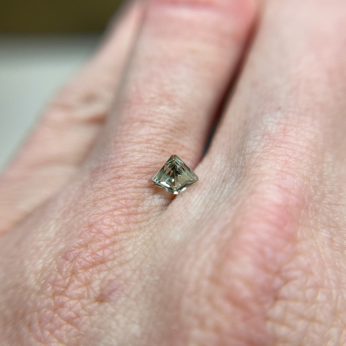Light Green Radiant Cut Montana Sapphire by John Dyer