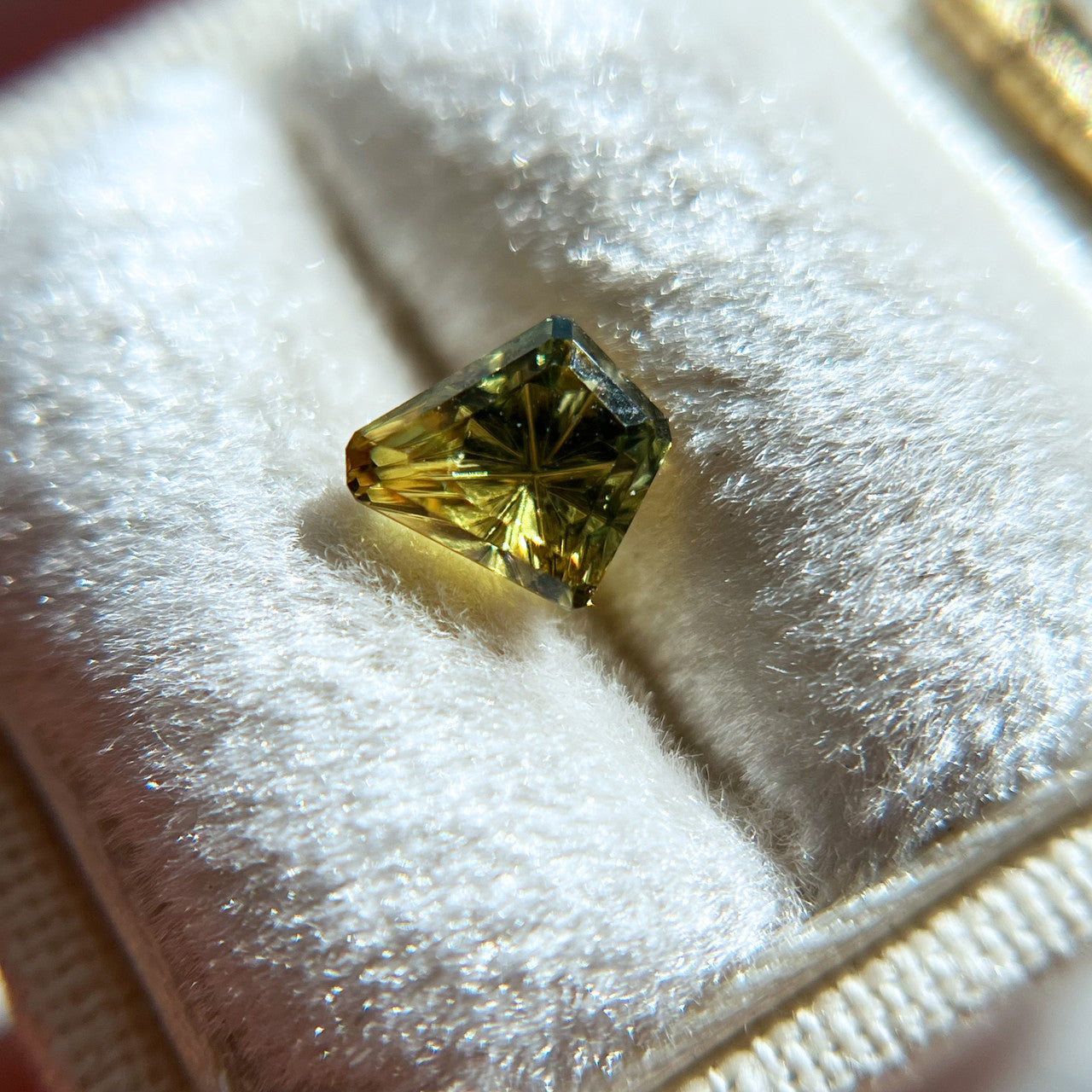 Golden Lime Green Parti Color Australian Sapphire StarBrite™ Cut by John Dyer