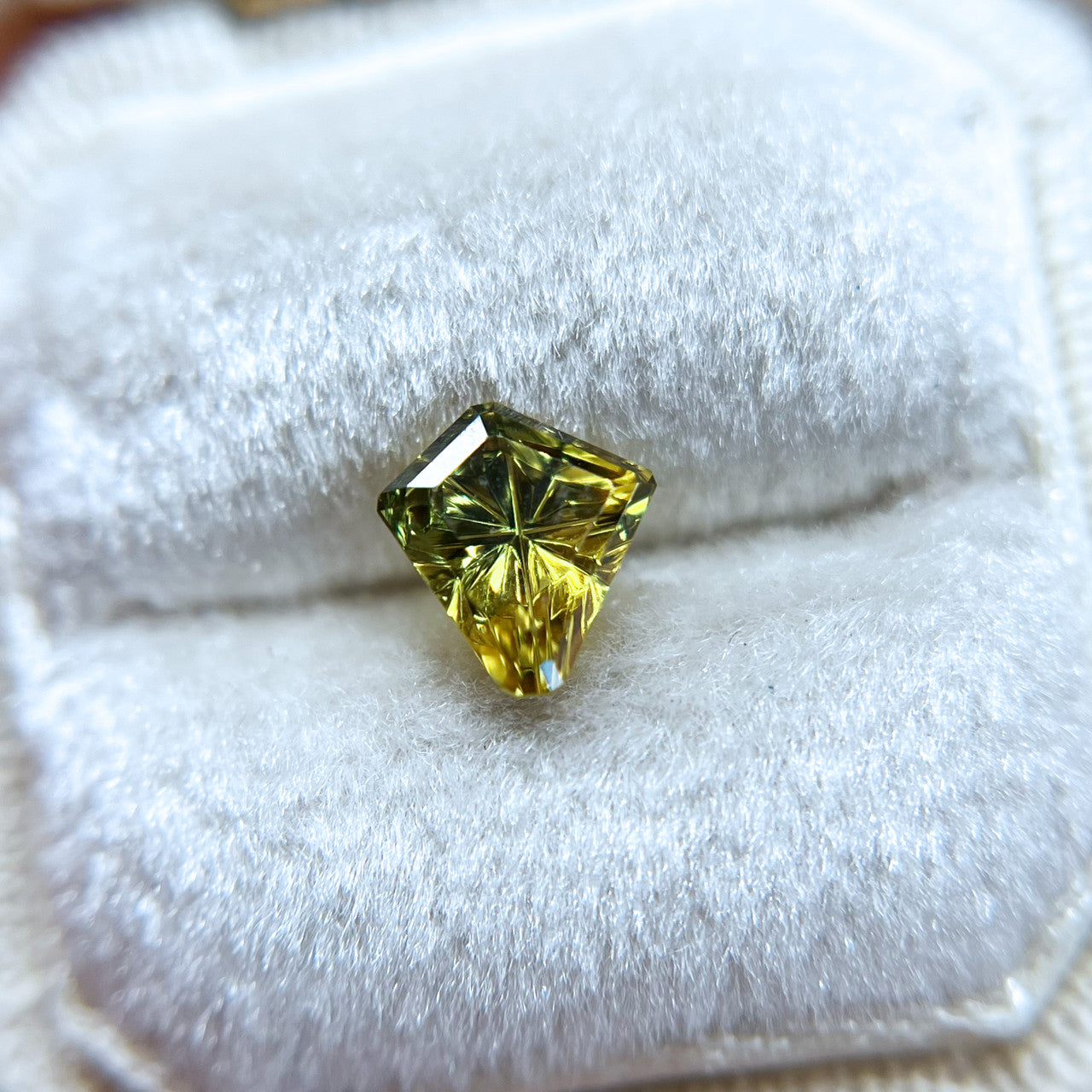 Golden Lime Green Parti Color Australian Sapphire StarBrite™ Cut by John Dyer