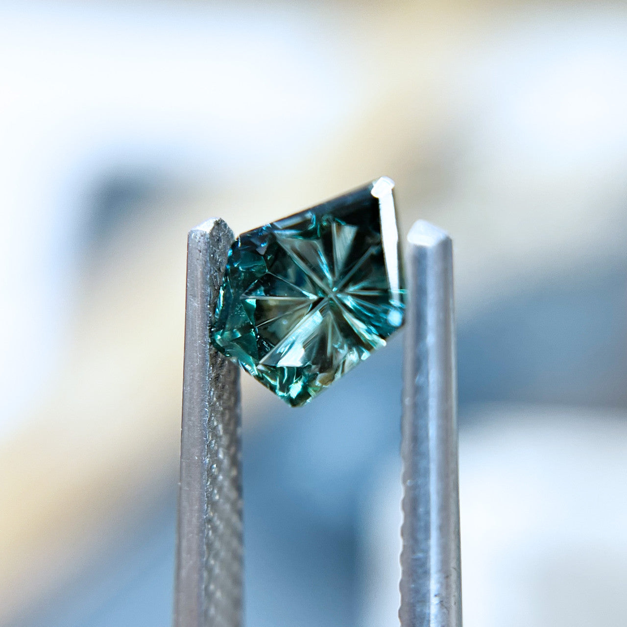 Green Blue Parti Color Australian Freeform Sapphire StarBrite™ Cut by John Dyer