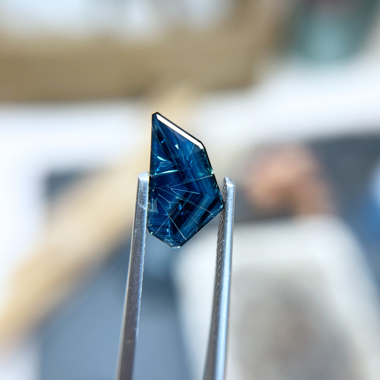 Blue Australian Sapphire Freeform Dreamscape™ Cut by John Dyer