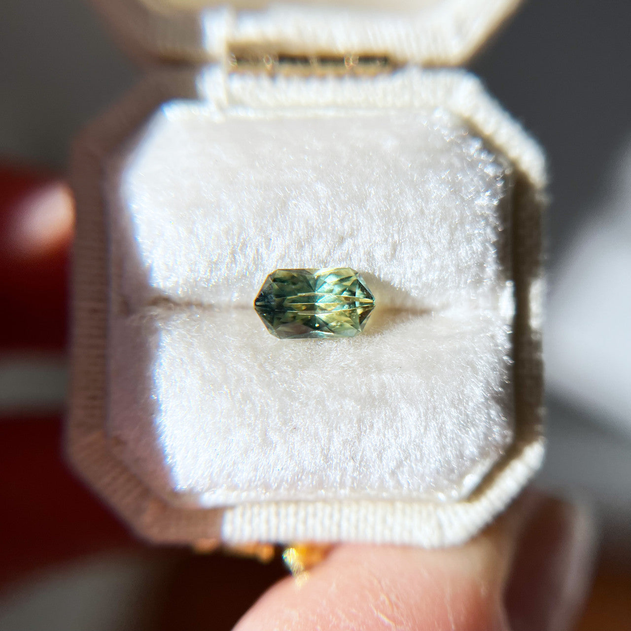 Green Elongated Hexagon Australian Sapphire Regal Radiant™ Cut by John Dyer