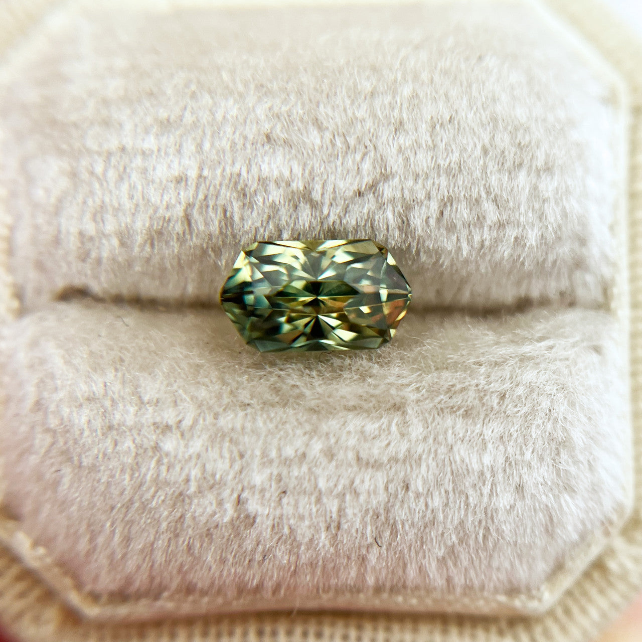 Green Elongated Hexagon Australian Sapphire Regal Radiant™ Cut by John Dyer