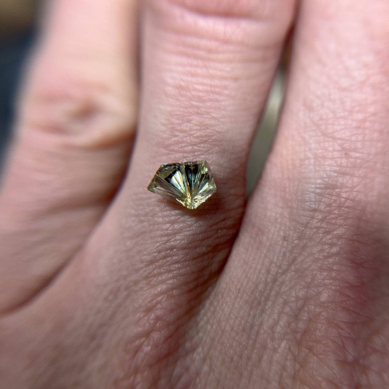 Yellow Green Montana Sapphire Freeform Dreamscape™ Cut by John Dyer