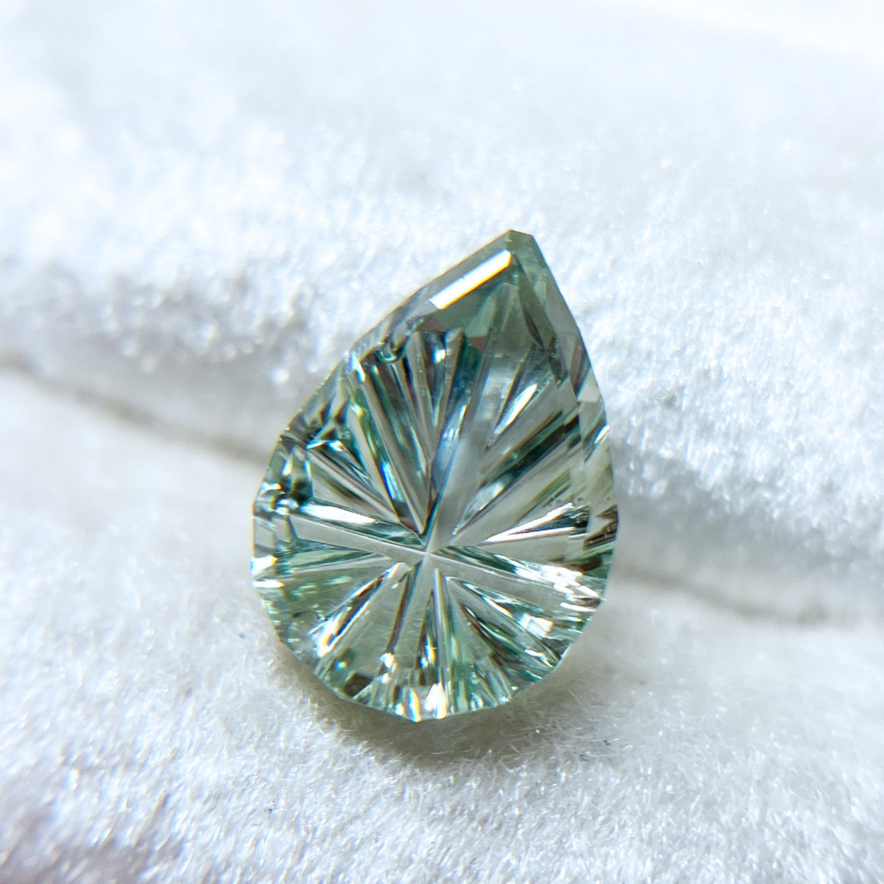 Large Teardrop Blue Green Montana Sapphire StarBrite™ Cut by John Dyer