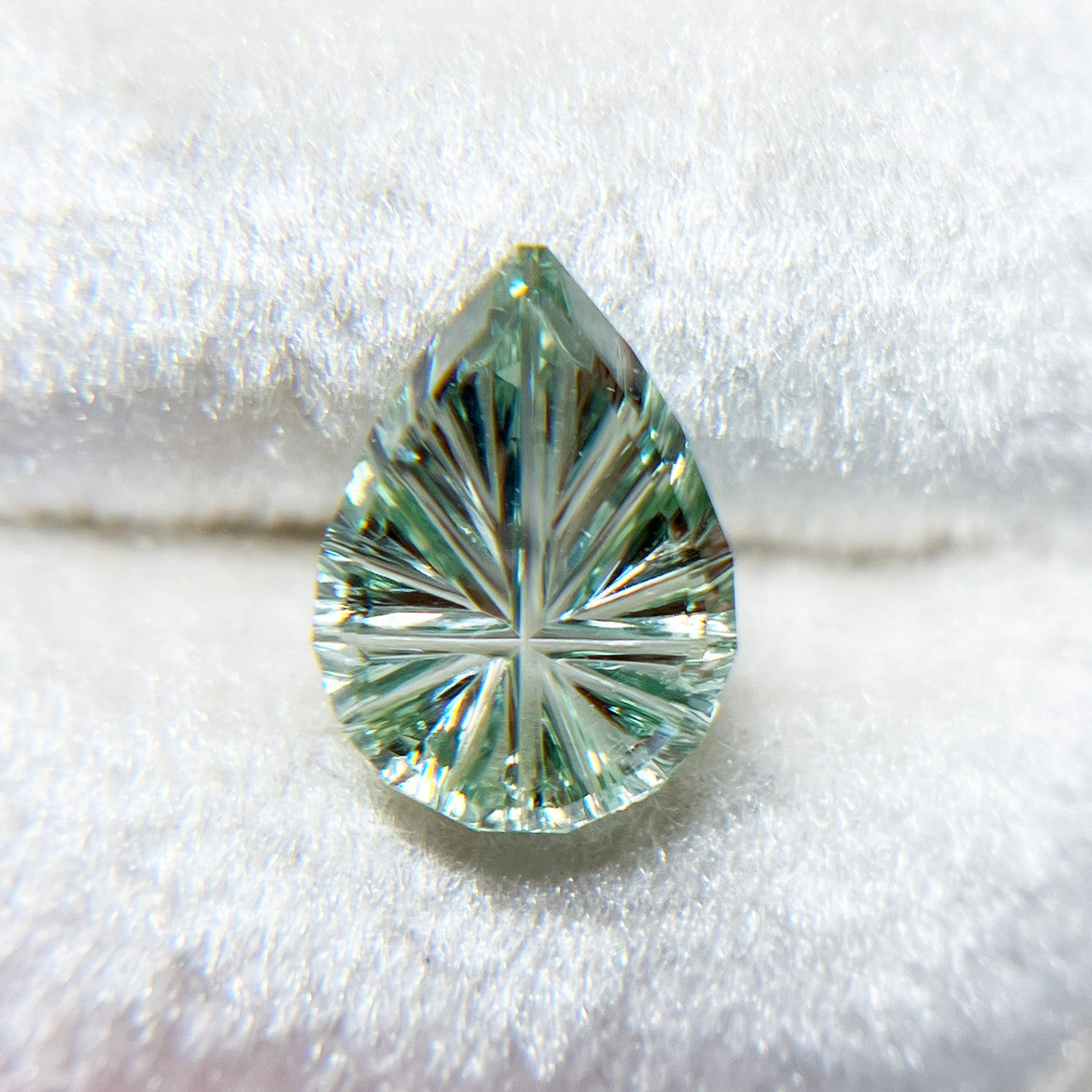Large Teardrop Blue Green Montana Sapphire StarBrite™ Cut by John Dyer