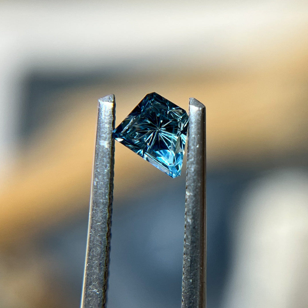 Bright Blue Sapphire Freeform Starbrite™ Cut by John Dyer