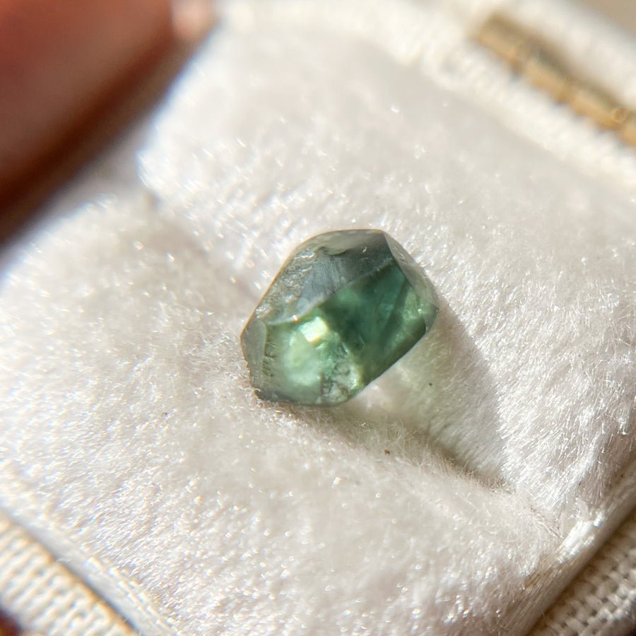Organically Faceted Blue Green Australian Sapphire