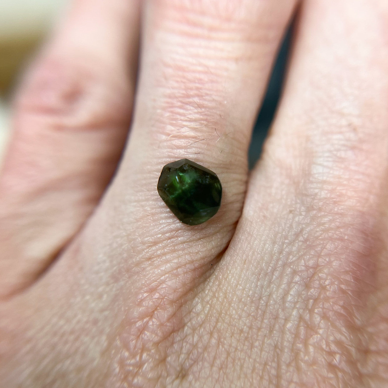 Organically Faceted Blue Green Australian Sapphire