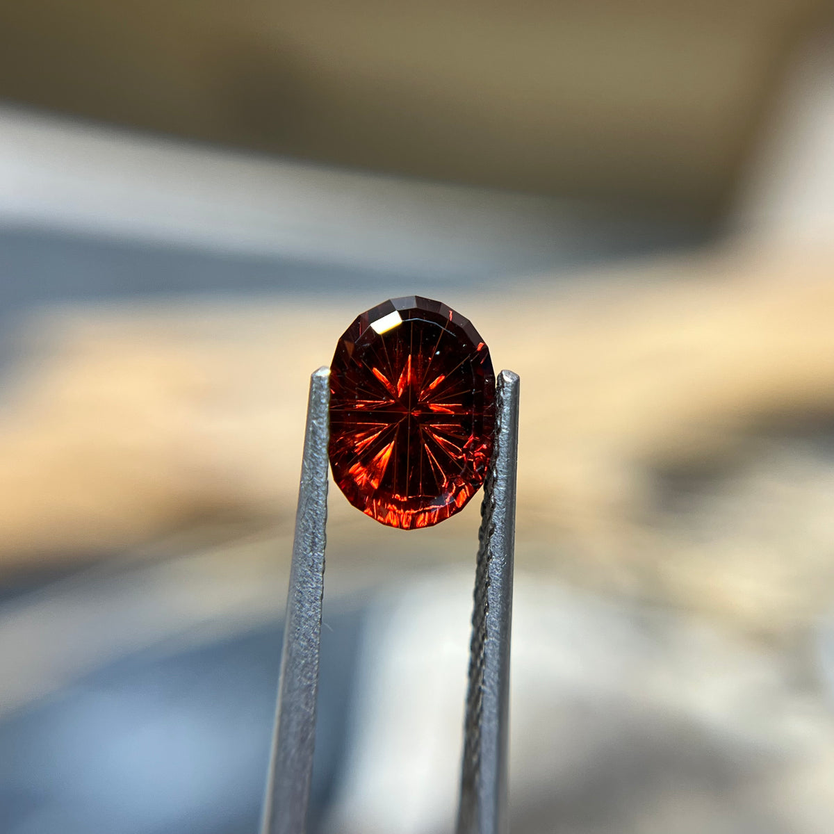 Oval Montana Garnet Starbrite™ Cut by John Dyer
