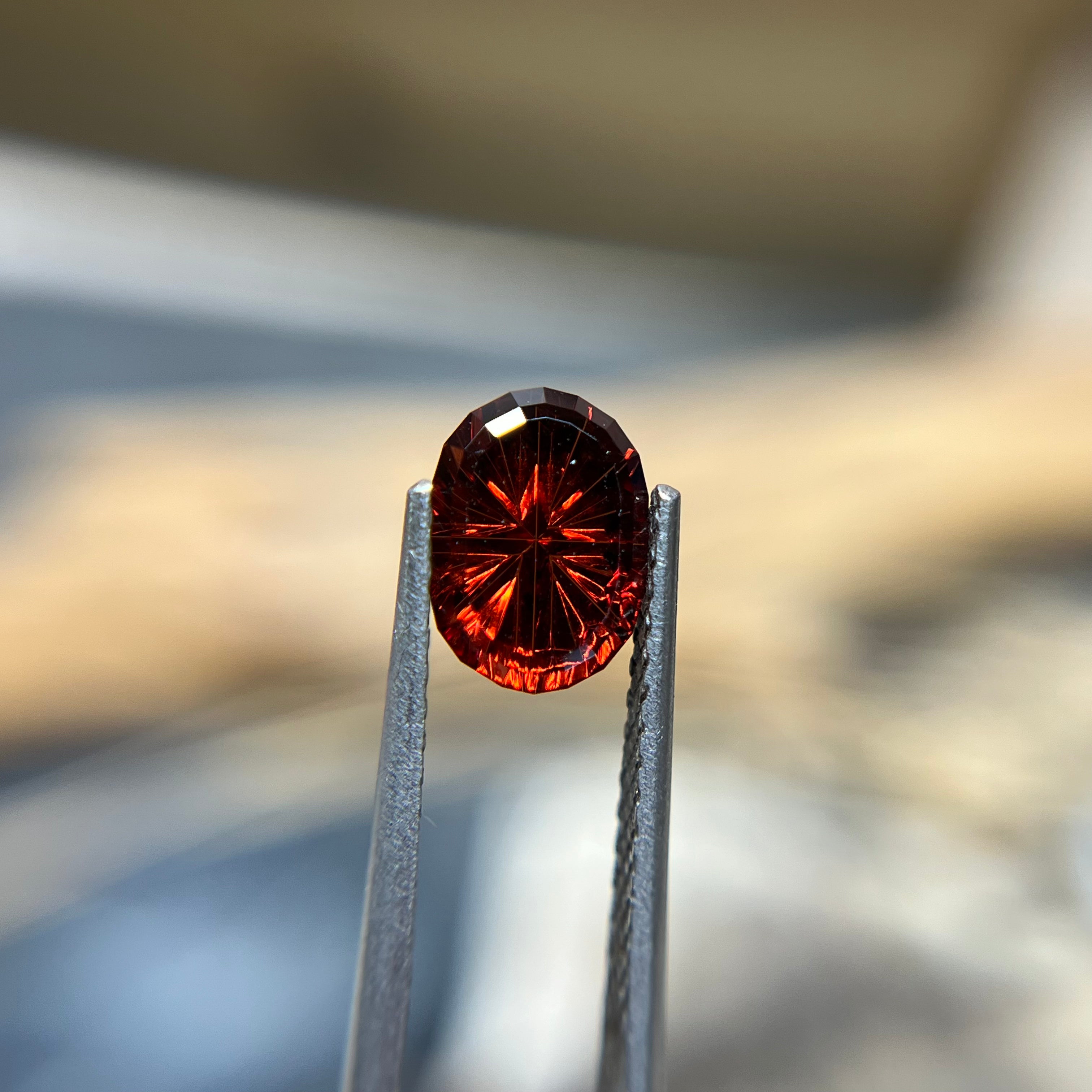 Oval Montana Garnet Starbrite™ Cut by John Dyer