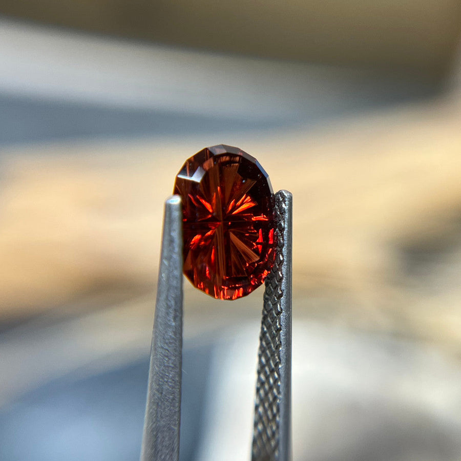Oval Montana Garnet Starbrite™ Cut by John Dyer