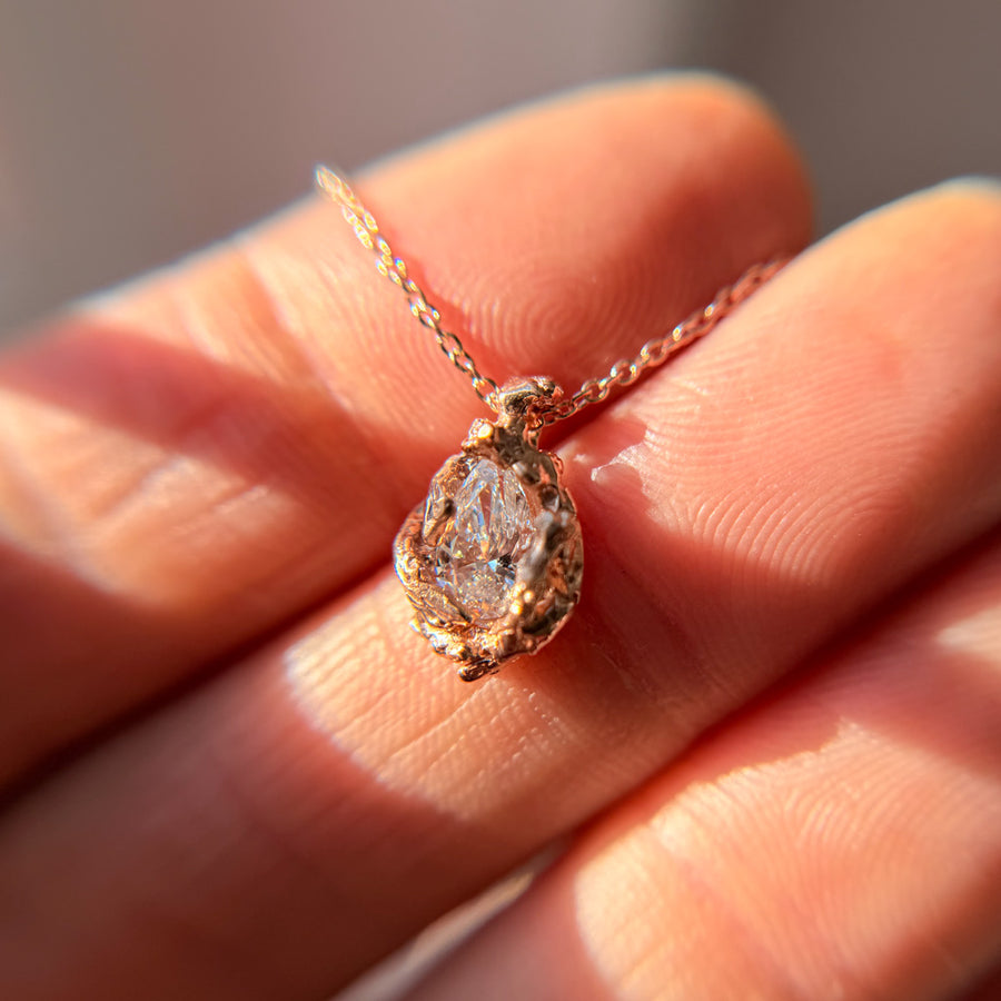 Naples Morganite Teardrop Necklace