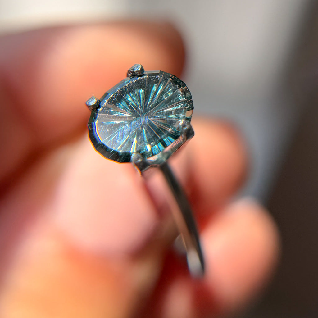 Oval Tranquil Blue Australian Sapphire Starbrite™ Cut by John Dyer