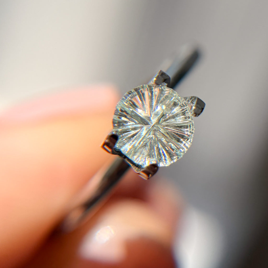 Almost White Montana Sapphire Starbrite™ Cut by John Dyer