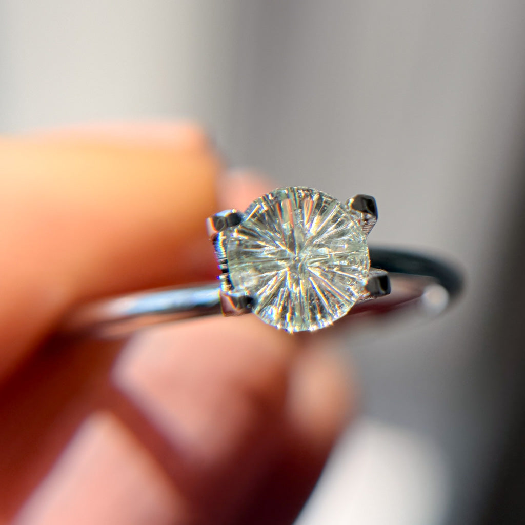Almost White Montana Sapphire Starbrite™ Cut by John Dyer