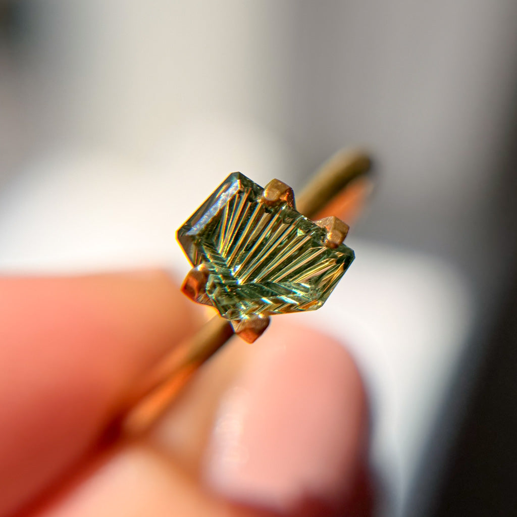Fresh Green Australian Sapphire Dreamscape™ Cut by John Dyer
