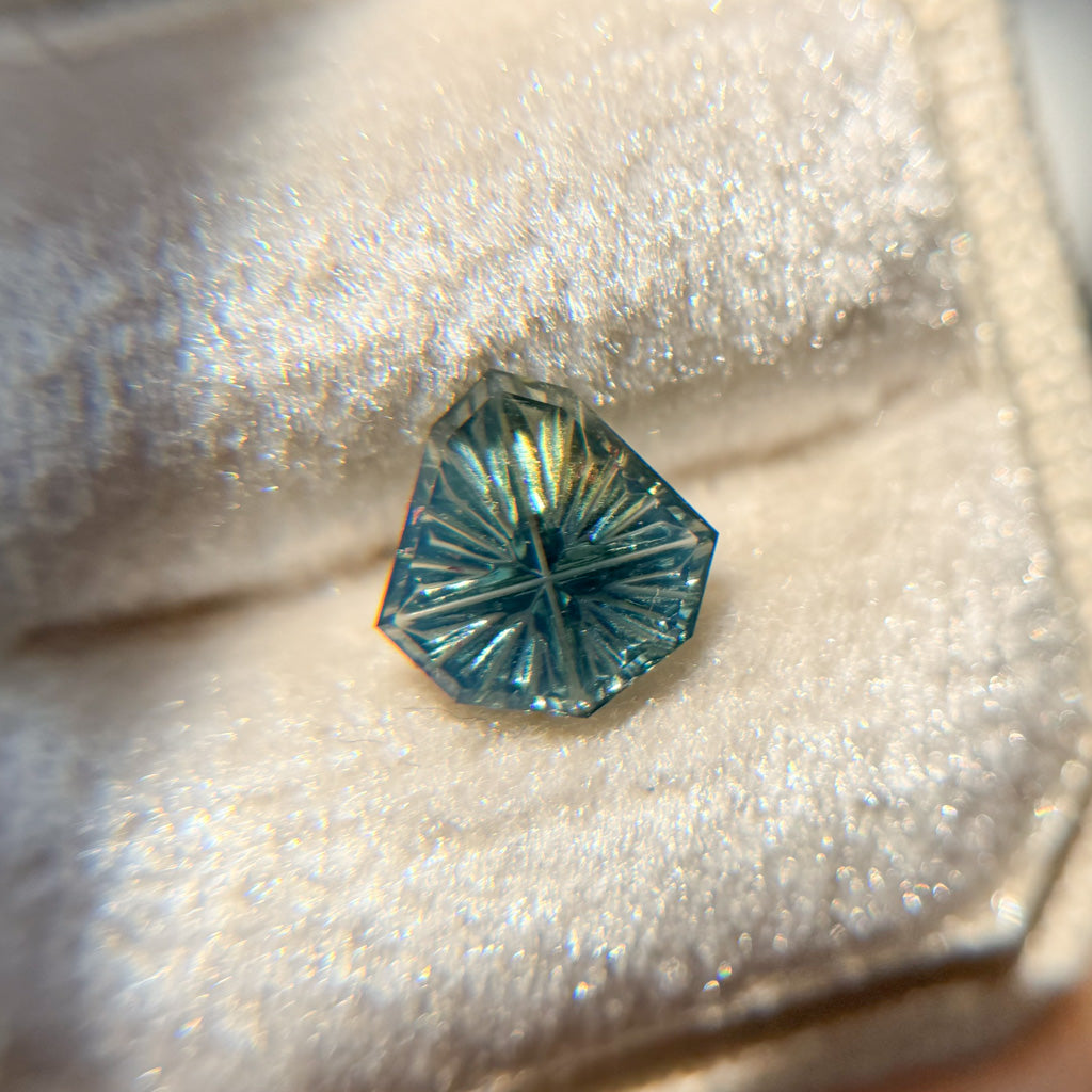 Bicolor Mystic Teal Yellow Australian Sapphire by Kosnar Gems