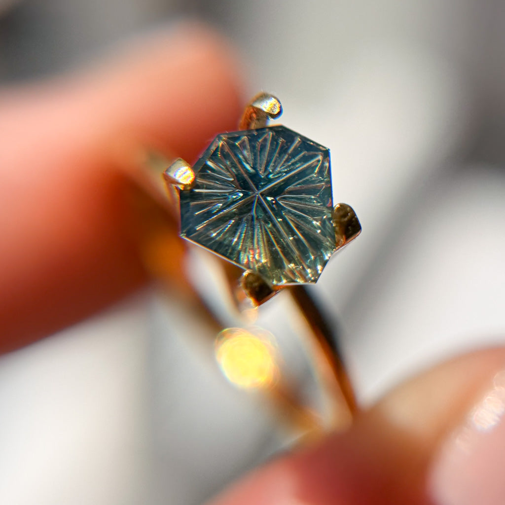 Bicolor Mystic Teal Yellow Australian Sapphire by Kosnar Gems