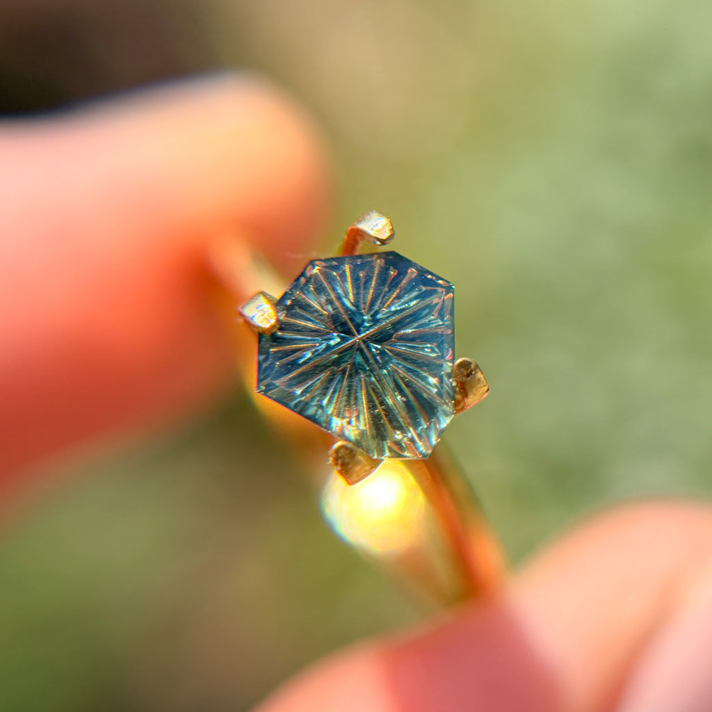 Bicolor Mystic Teal Yellow Australian Sapphire by Kosnar Gems