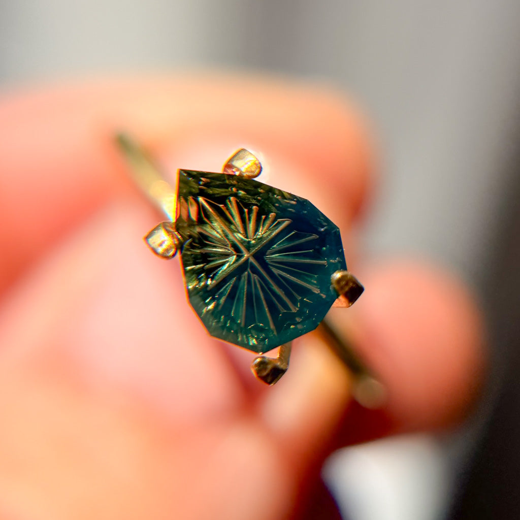 Pear Parti Color Teal Yellow Australian Sapphire by Kosnar Gems