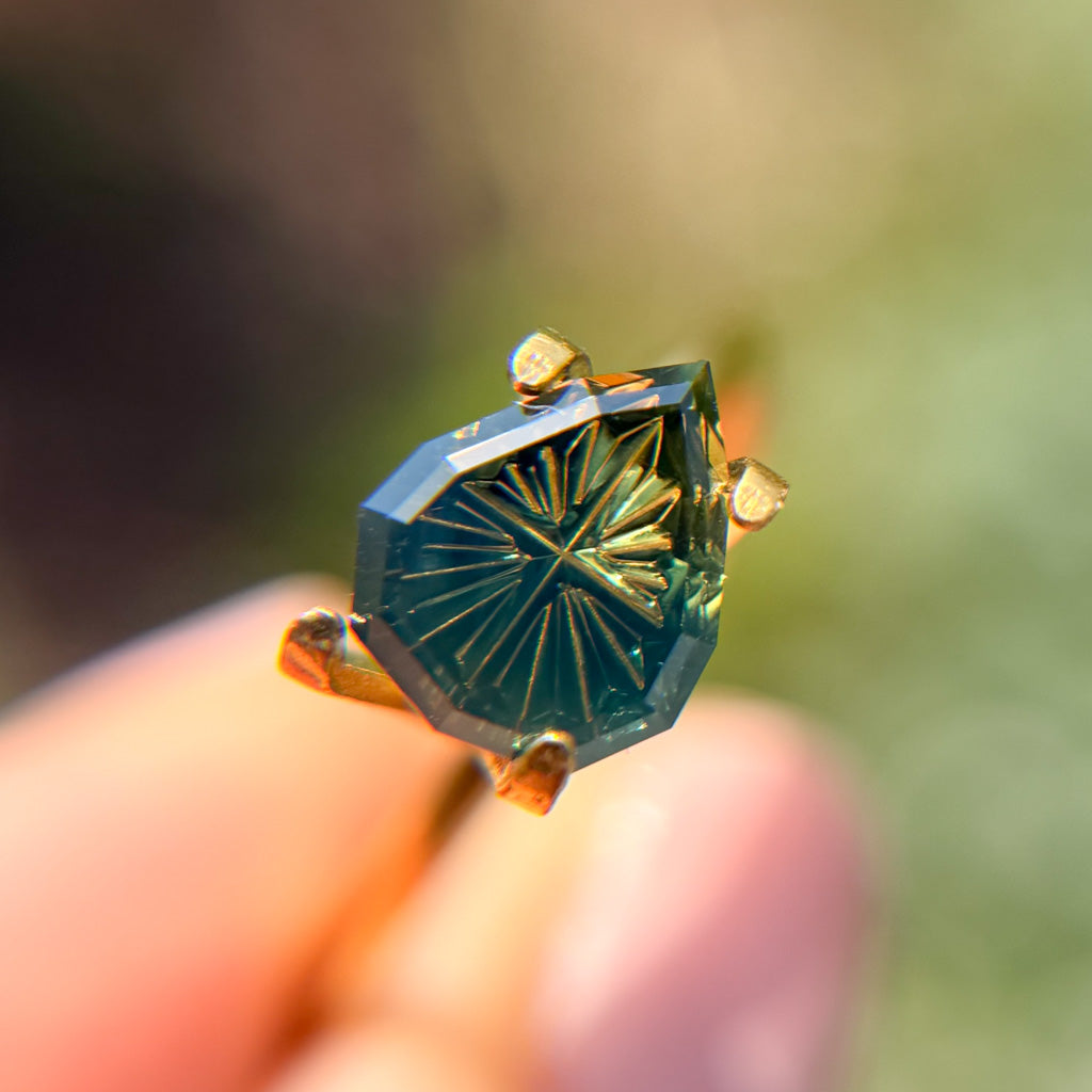 Pear Parti Color Teal Yellow Australian Sapphire by Kosnar Gems