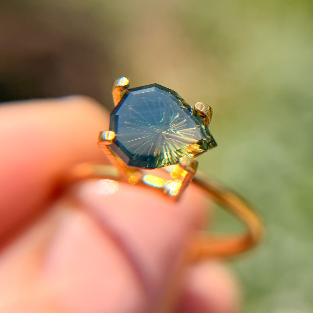 Pear Parti Color Teal Yellow Australian Sapphire by Kosnar Gems