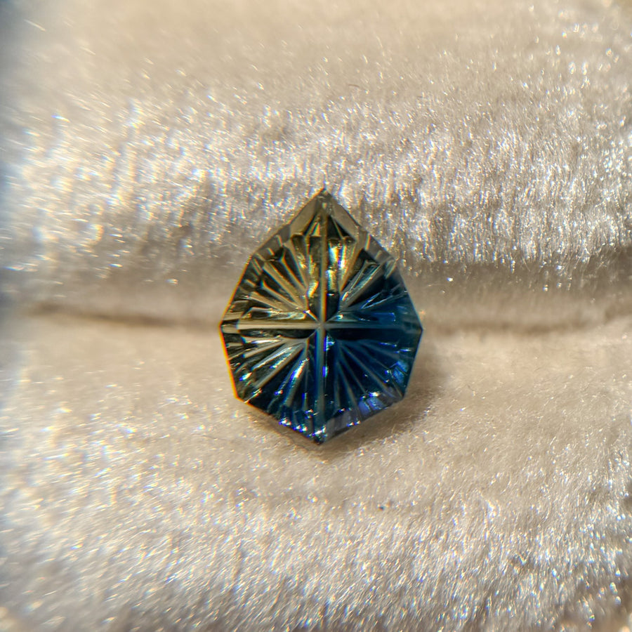 Parti Color Bright Yellow Blue Australian Sapphire by Kosnar Gems
