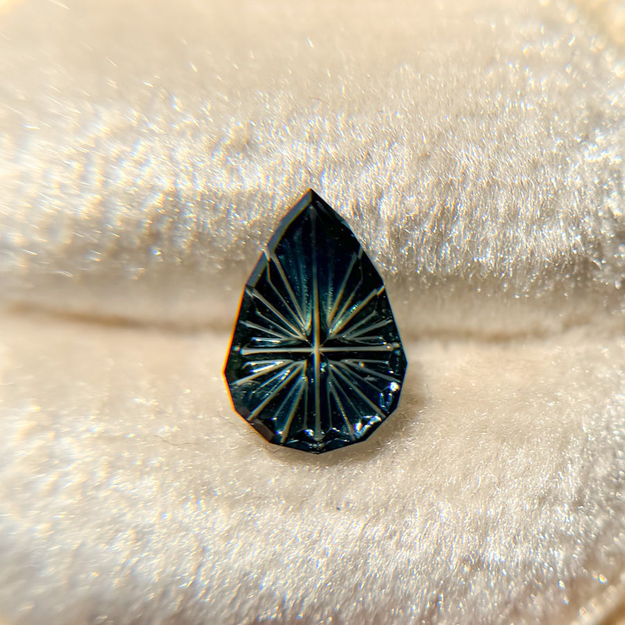 Pear Cut Bicolor Teal Blue Australian Sapphire by Kosnar Gems