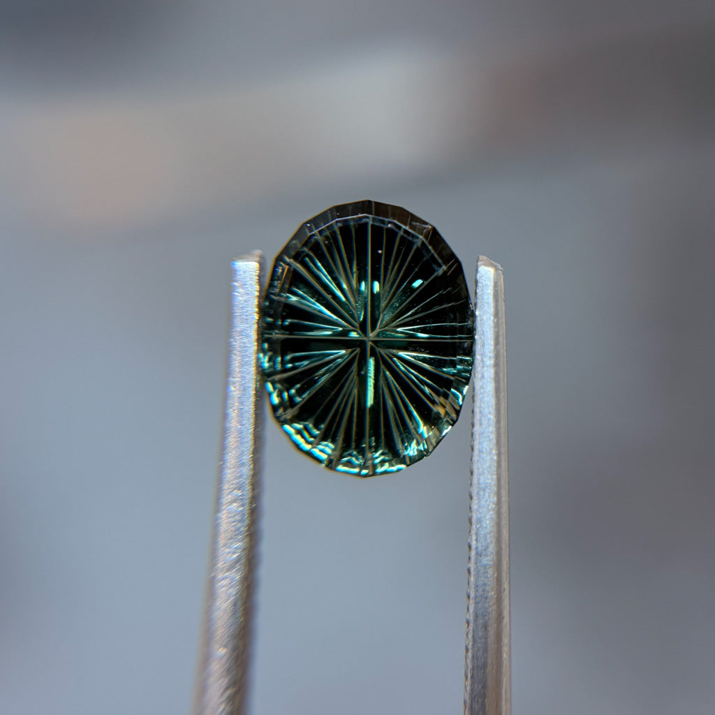 Oval Tranquil Blue Australian Sapphire Starbrite™ Cut by John Dyer