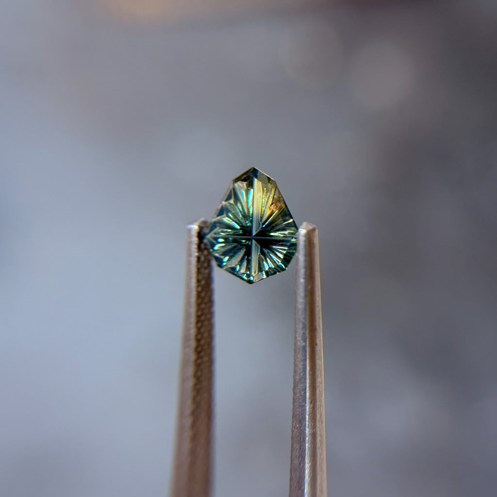 Bicolor Mystic Teal Yellow Australian Sapphire by Kosnar Gems