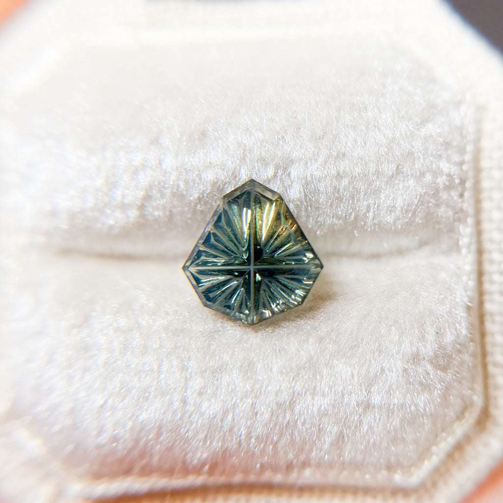 Bicolor Mystic Teal Yellow Australian Sapphire by Kosnar Gems