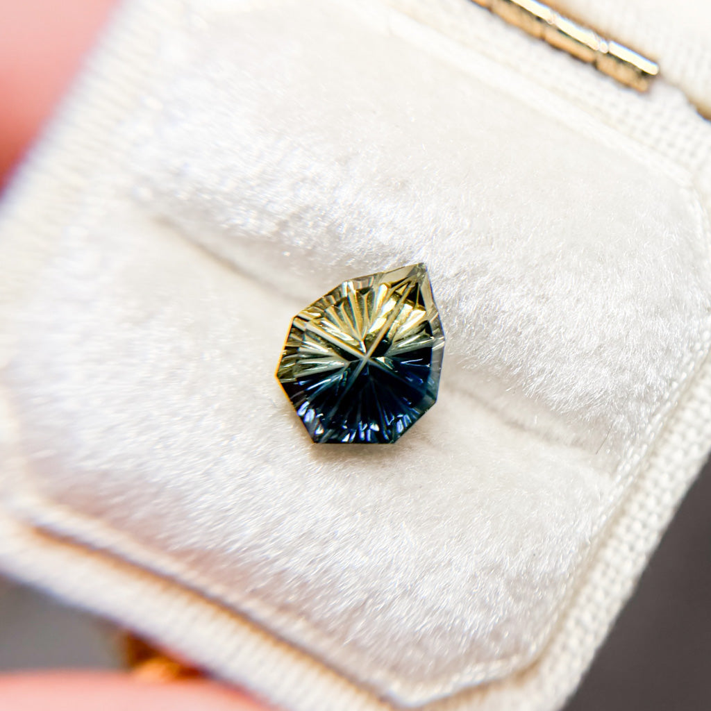 Parti Color Bright Yellow Blue Australian Sapphire by Kosnar Gems