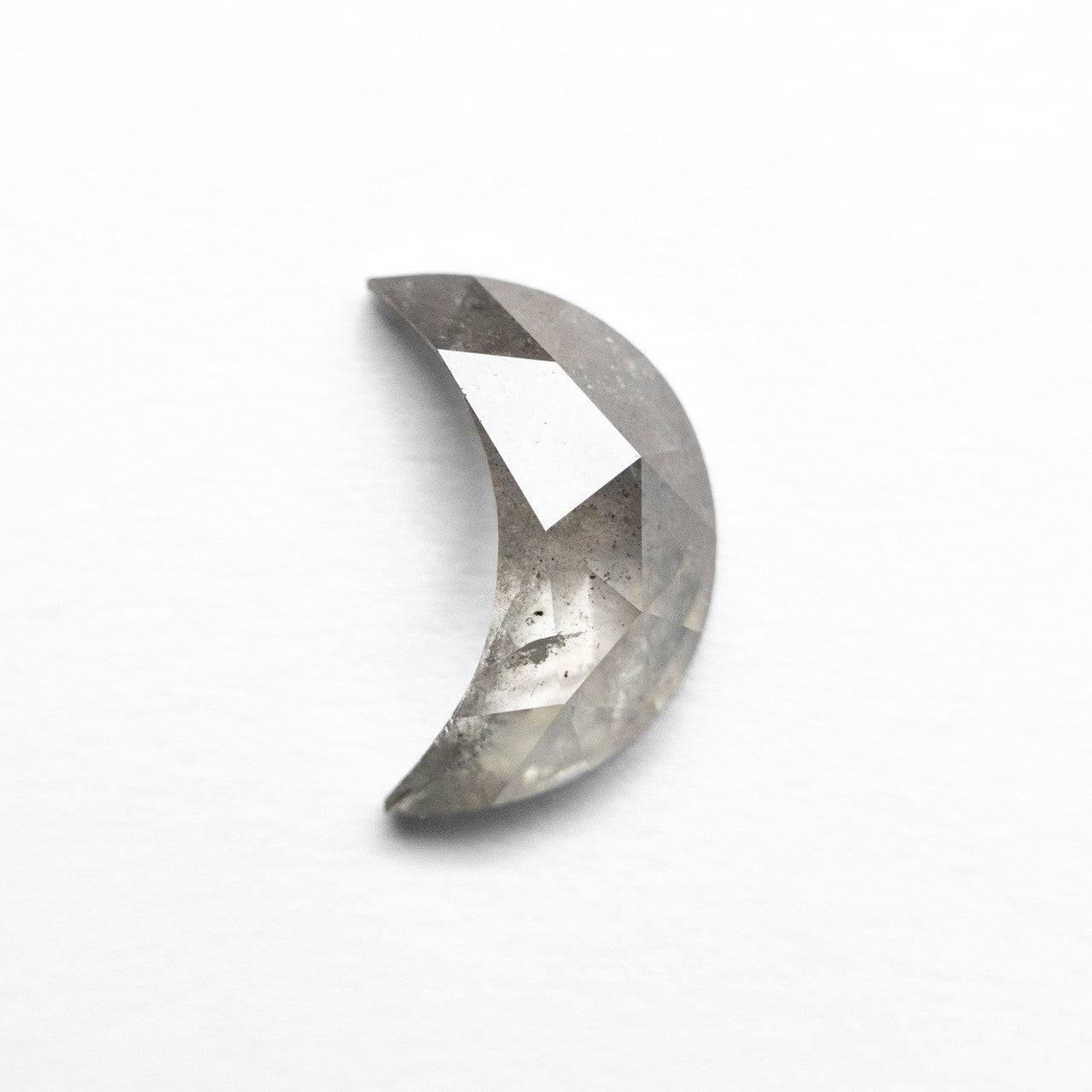 Crescent Moon Rose Cut Salt & Pepper Diamond