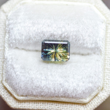 Parti Color Teal Lime Green Australian Sapphire Starbrite™ Cut by John Dyer
