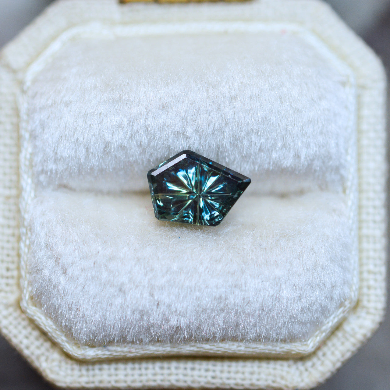 Green Blue Parti Color Australian Freeform Sapphire StarBrite™ Cut by John Dyer