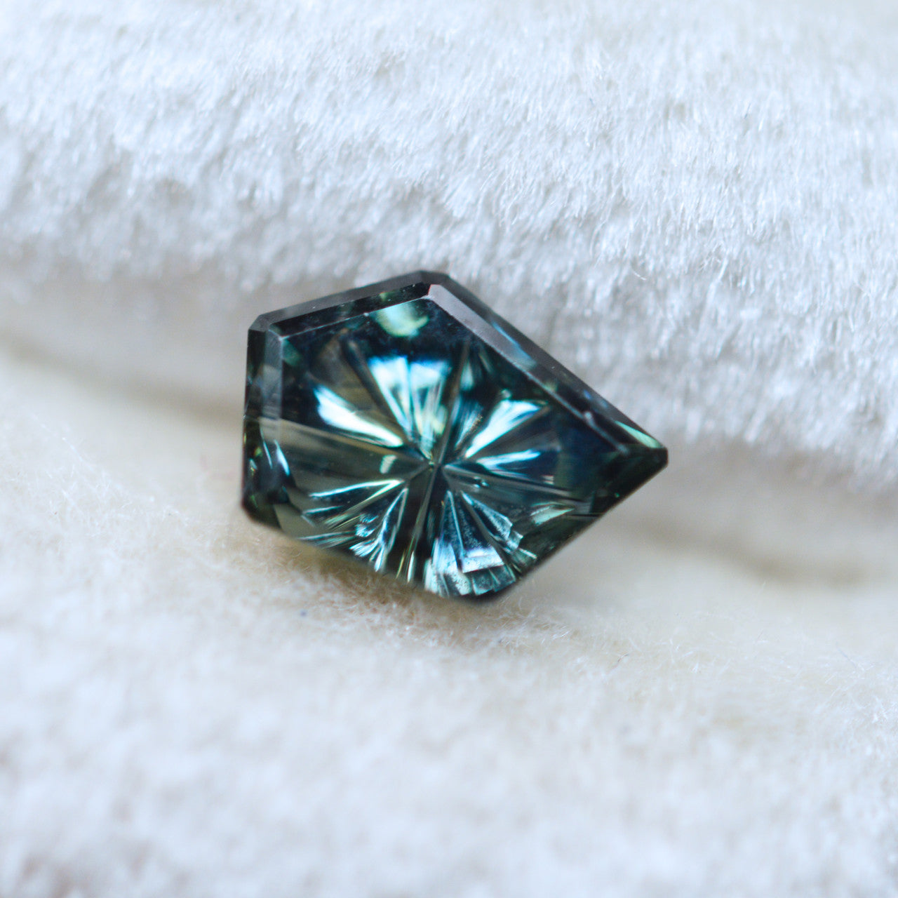 Green Blue Parti Color Australian Freeform Sapphire StarBrite™ Cut by John Dyer