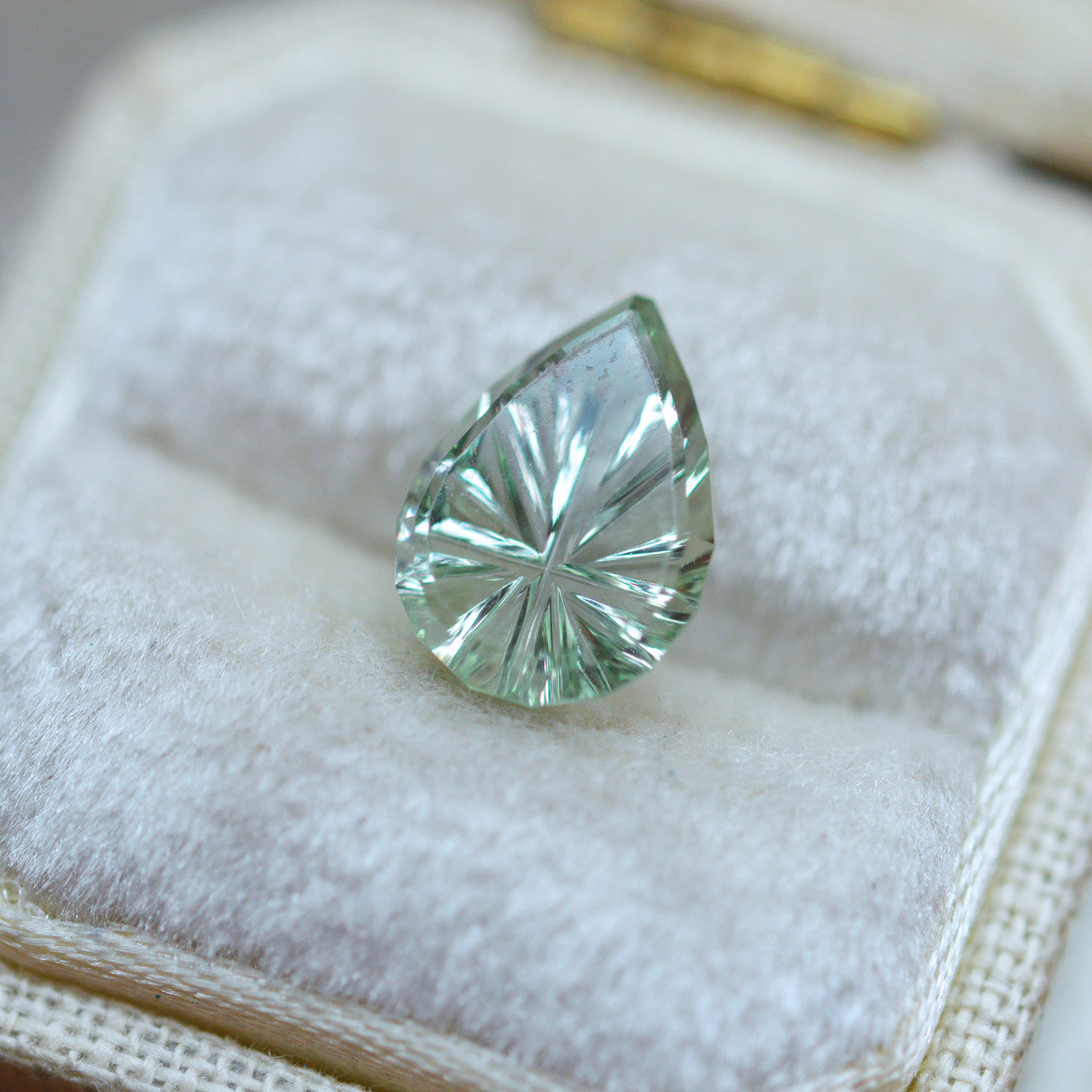 Large Teardrop Blue Green Montana Sapphire StarBrite™ Cut by John Dyer